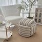Creamy-style Chubby-shaped Woven Footstool For Dressing Makeup And Shoe-changing In Small-space Bedrooms