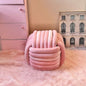 Creamy-style Chubby-shaped Woven Footstool For Dressing Makeup And Shoe-changing In Small-space Bedrooms